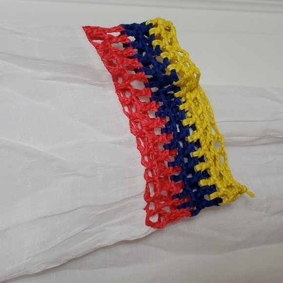 Cupshe White Boho Swim Beach Cover-up with Multi-colour Crochet and Fringe Trim… - Picture 4 of 11